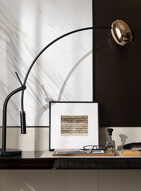 挂画样板间办公书桌垫台灯阅读主题桌面组合饰品售楼处书房搭配