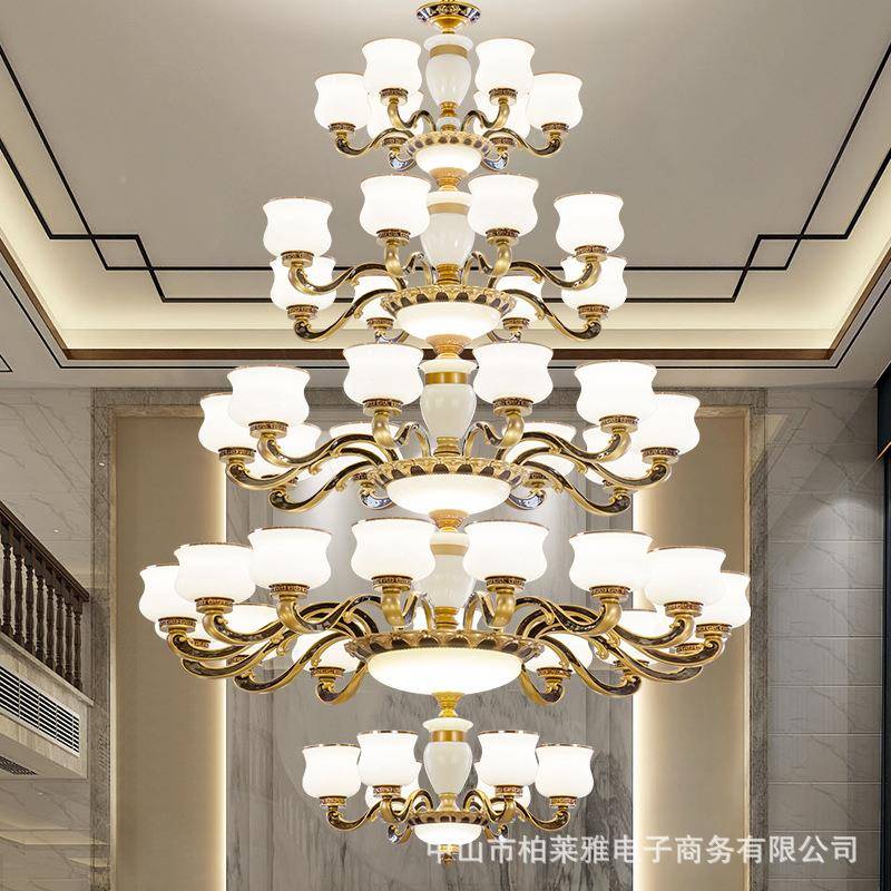 复式楼大吊灯欧MB-079-式厅别墅大厅灯楼中楼空客跃层楼梯旋转吊