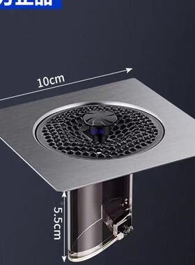 不锈钢地翻新240731器防下臭封闭盖卫生间室水道漏防小飞浴虫封口