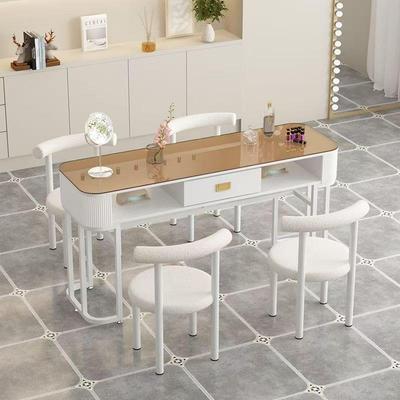 新612款甲桌子合椅套装简约时尚美甲店桌椅组经子济型单双人美美