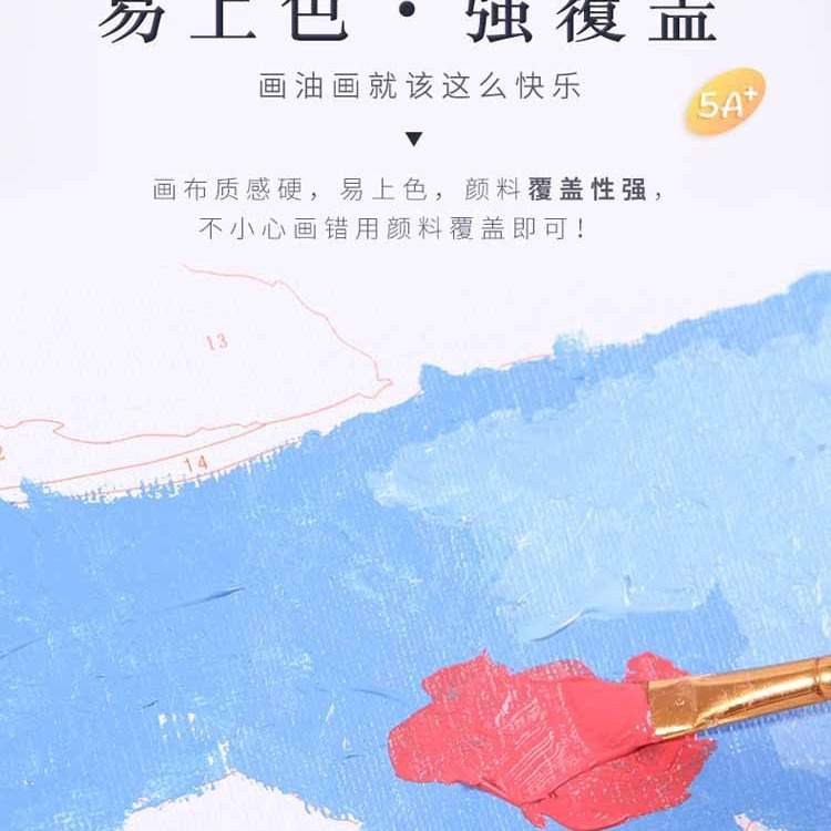 数字油画客厅书房装饰画手工填色花卉油画手绘客厅填充油画繁花图片