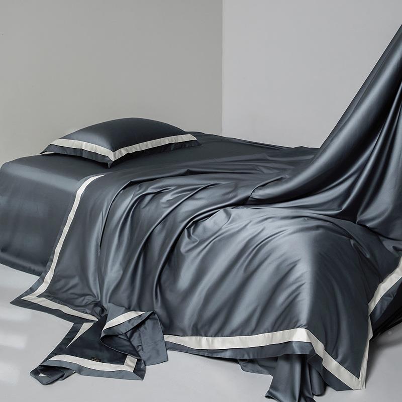 高1端轻奢00支长绒棉四纯件套床ANLAI-幻全棉棉纯色被套单家用床