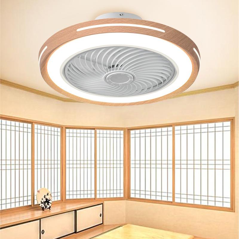 日规货款风扇灯卧室灯106简扇约木纹带风吊灯餐厅灯新跨境厂家现