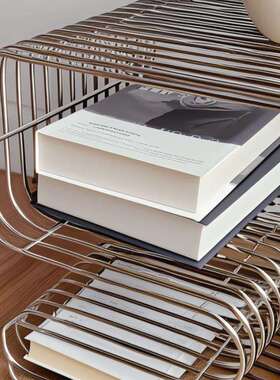 现代设计师不锈多钢边创意几置物架杂志架客69331厅能沙发边桌功