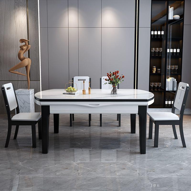 FCX初叠屋岩现代简亮约风餐桌椅组合实木板餐厅可折光餐桌家用小