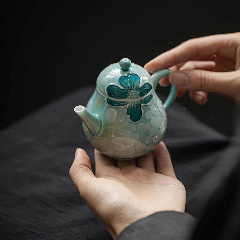 明知山云志有田烧工艺陶手341绘壶湖蓝堆白叠花瓷茶茶壶球孔过滤,农机/农具/农膜,其它农用工具,淘宝优惠券,粉丝福利购,淘宝优惠卷