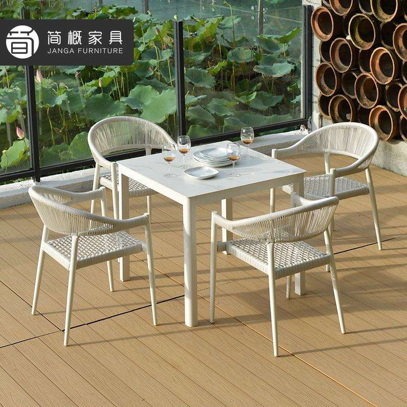 户外桌椅藤椅组合露天花园庭闲院阳mj-雅都台绳编防休水防桌晒餐