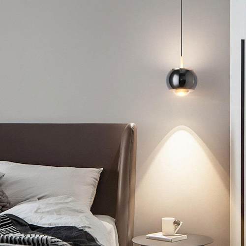 头吊灯现代床简约卧室吊极简网红圆球触光摸上下906发可升降调节