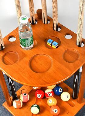 高档球杆架落式-BA102杆木台地球杆架桌球架8实孔扇形球杆架多色