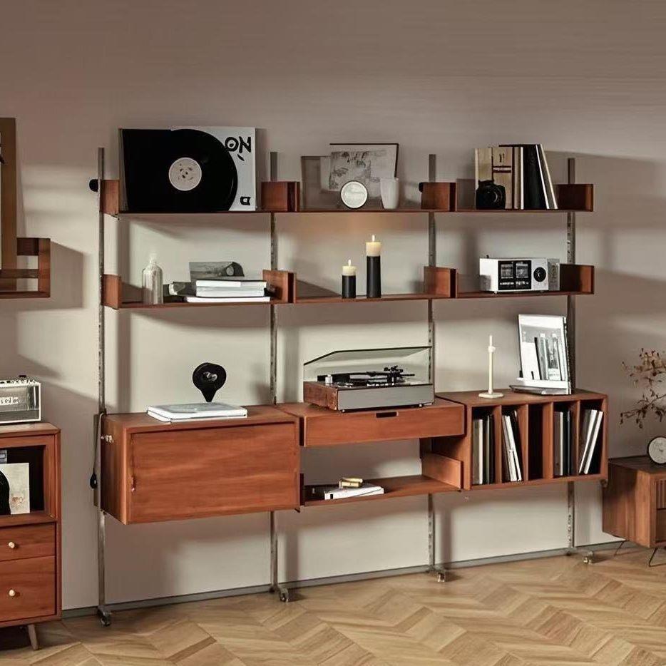 中古墙上系统书架家用列落地不锈实木客置YEU物架厅钢开放式陈展