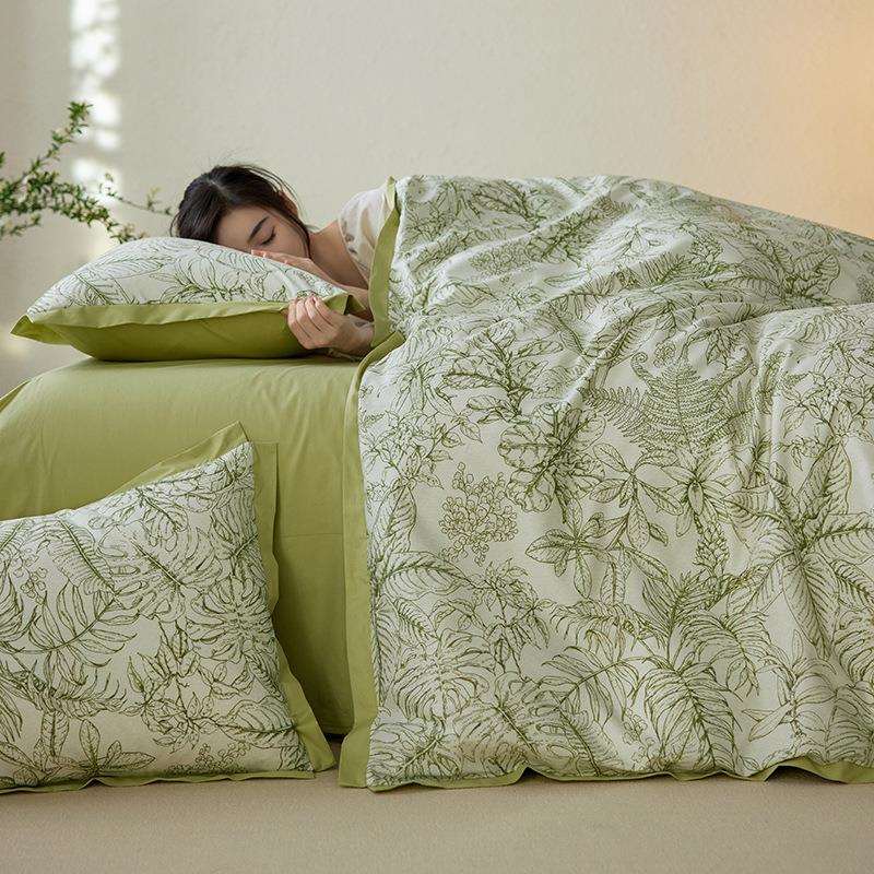 数码印四花A类100长绒棉件QDS-006套件全棉纯棉床单被套床笠三套