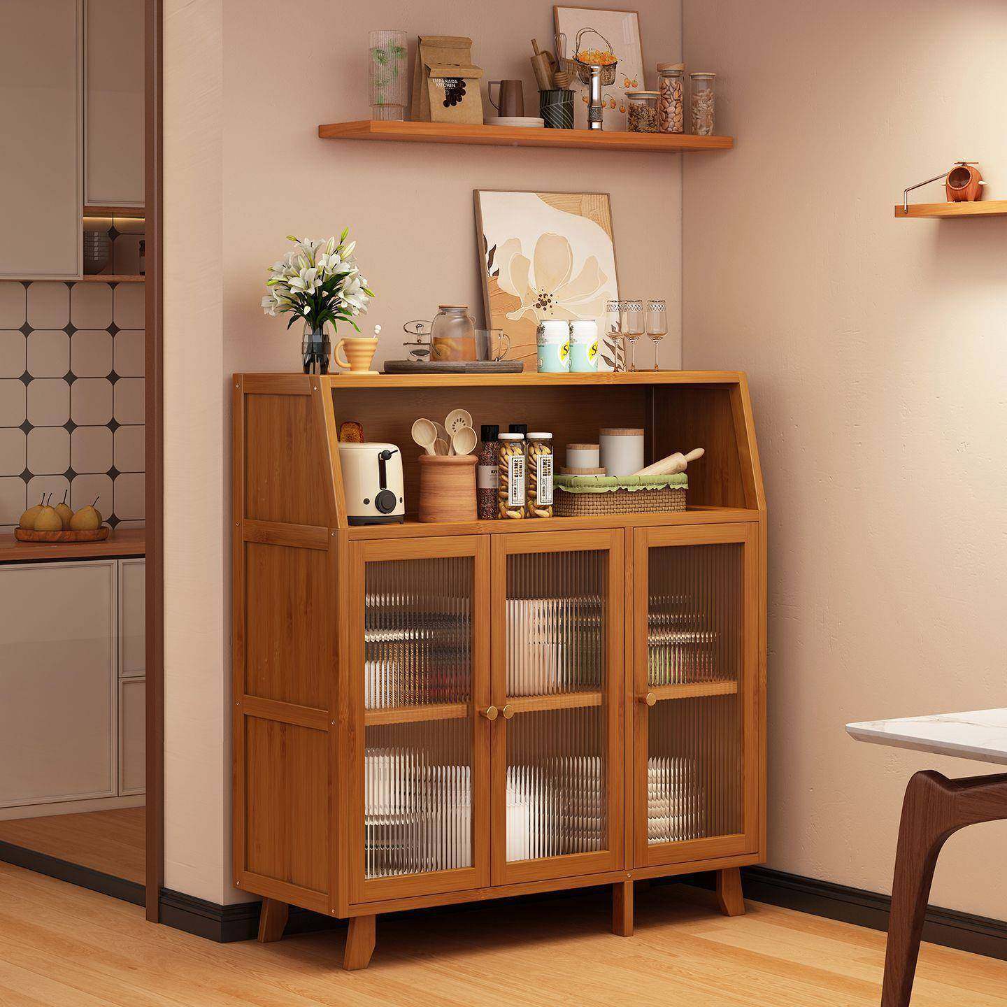 025实爆款网红实木用功餐2边柜靠墙落地置物架家用多789qwe15层多