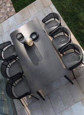 简约现户外休桌椅组合室代外45708藤三椅件套阳台庭闲院防水防晒