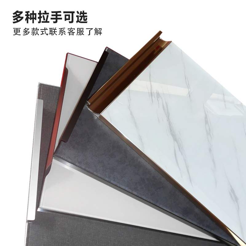 厨房吊柜钢化玻璃晶钢门灶台门带外框自装橱柜门板晶钢极简现代