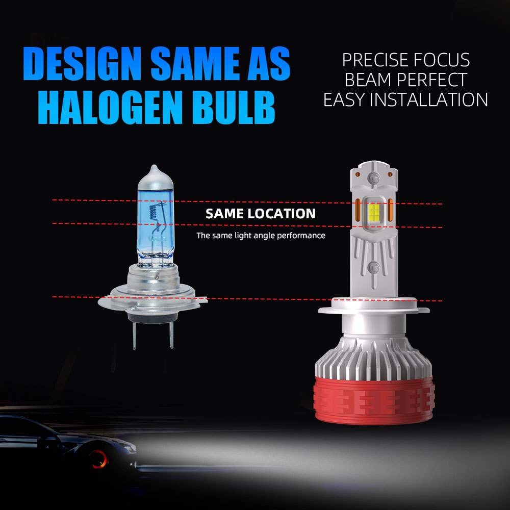跨境优选P6Q汽车led大灯65W双铜管大功率led headlight H11 H7 H4