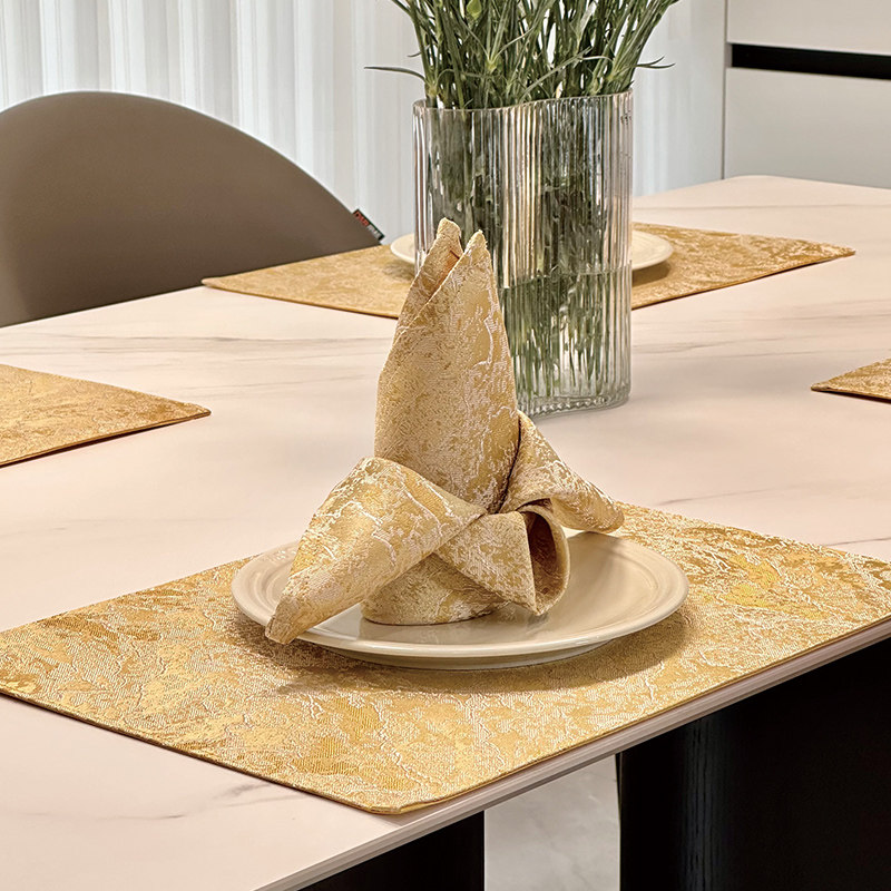 【金色系】餐巾高级感口布酒店餐厅专用折花席巾样板间西餐布定制