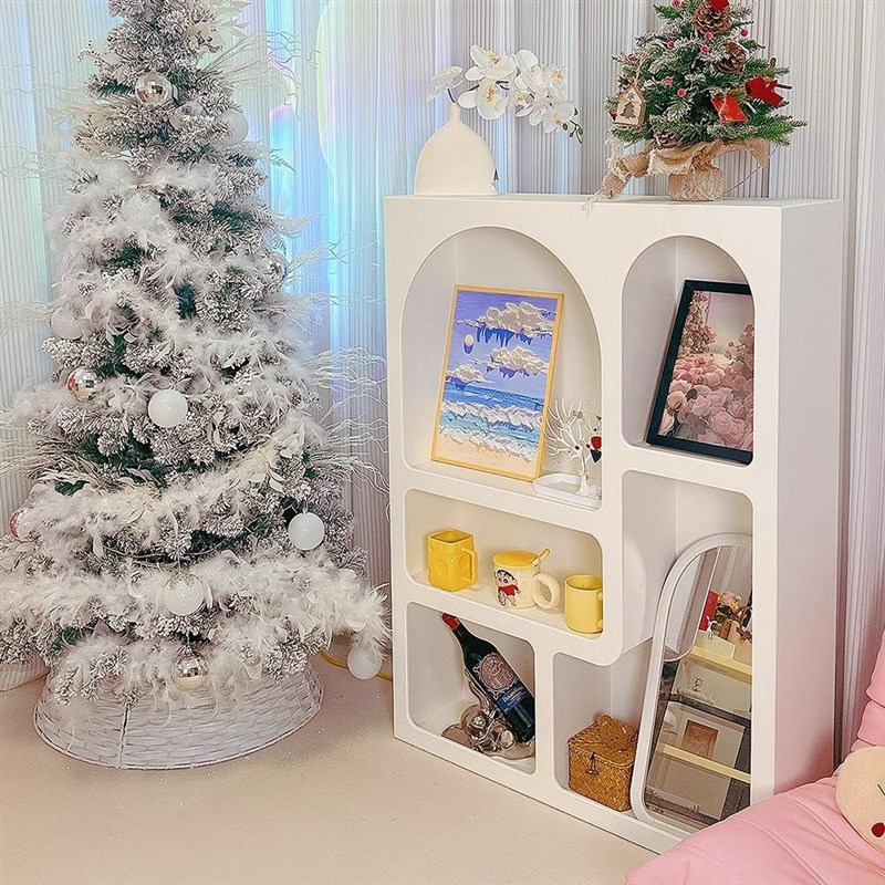 法式ns风奶油风玄关收纳洞穴柜储物柜展示装饰柜置物架