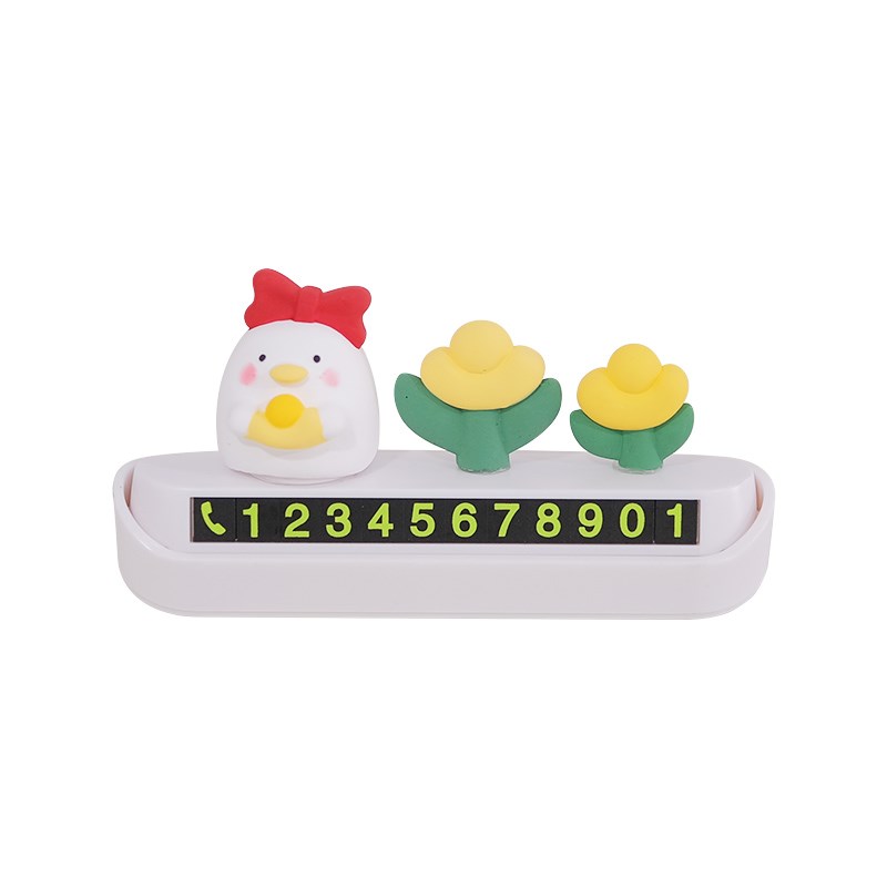 发财树车载摆件临时停车号码牌汽车内饰装饰中控台挪车移车电话牌