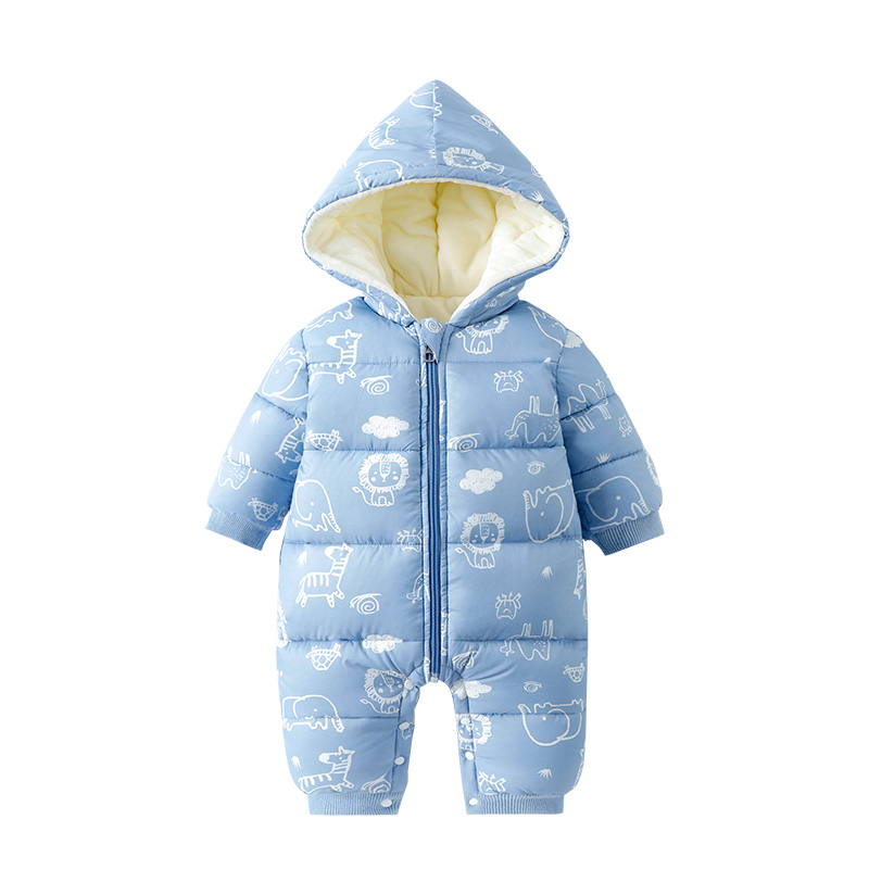 婴儿连体衣秋冬装男女宝宝衣服棉衣套装加厚冬季棉服外出抱衣外穿