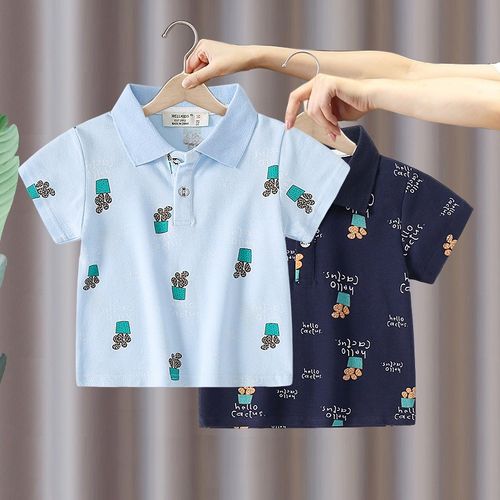 男童短袖POLO衫2025夏季新款儿童宝宝男孩休闲卡通纯棉T恤打底衫