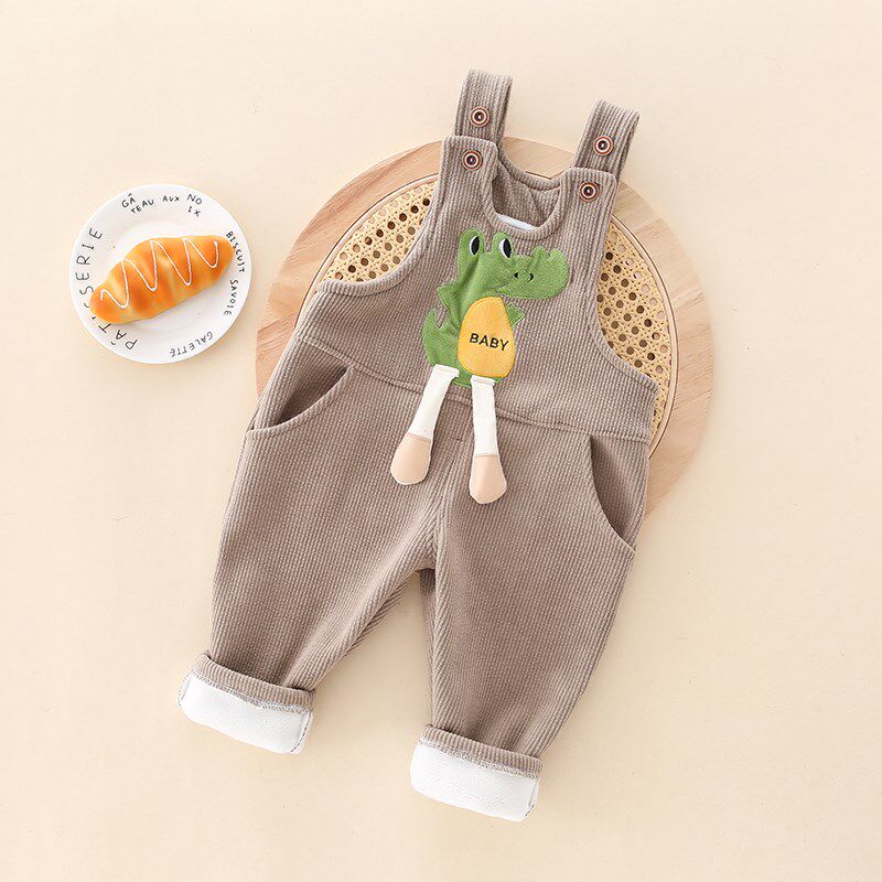 婴儿背带裤春秋薄款开裆裤0-1-2岁男童女童加绒春季宝宝裤子春秋