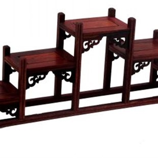 酸枝木中式小博古架茶壶架实木多宝格工艺品摆件底座饰品架展示架