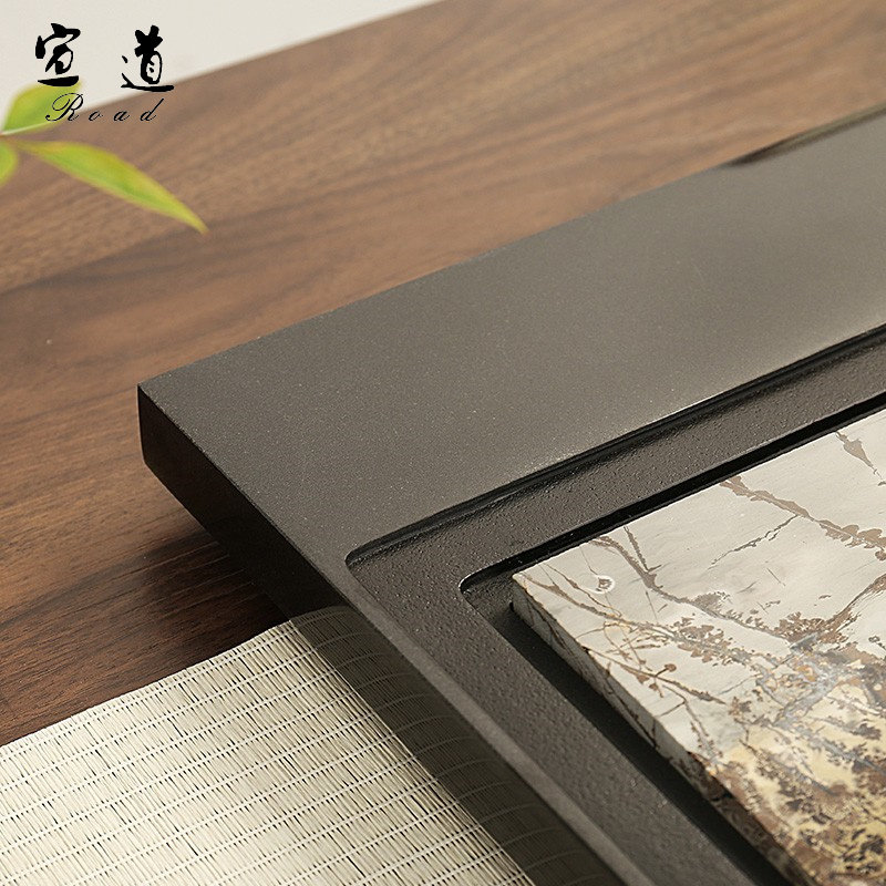 茶几茶盘乌金石国画石头茶台家用2025新款简约干湿泡茶托茶海石板