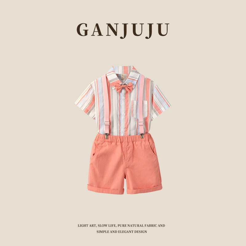 儿童礼服男童夏季西装套装英伦宝宝主持人演出服花童生日婚礼西服