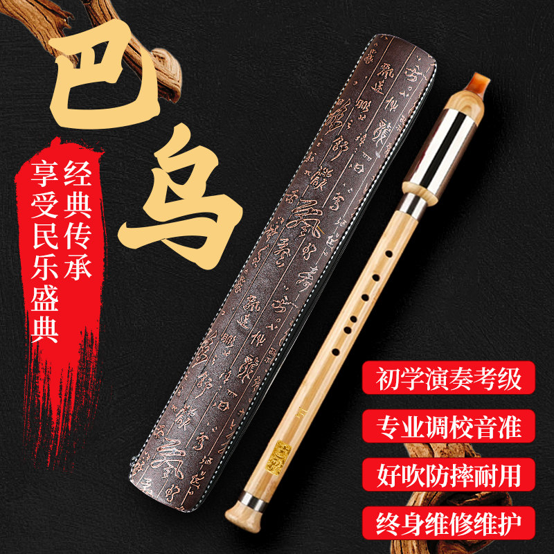 巴乌乐器小学生竖吹防摔楠竹B调C调F调儿童成人初学演奏民乐巴乌