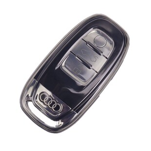 奥迪a6l a8l汽车专用 q5钥匙套包扣a4l 全包超薄 透明黑老款