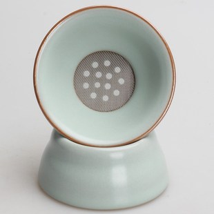 苍岚陶瓷天青汝窑茶漏茶海家用茶滤公杯过滤茶叶泡茶碗组功夫茶具