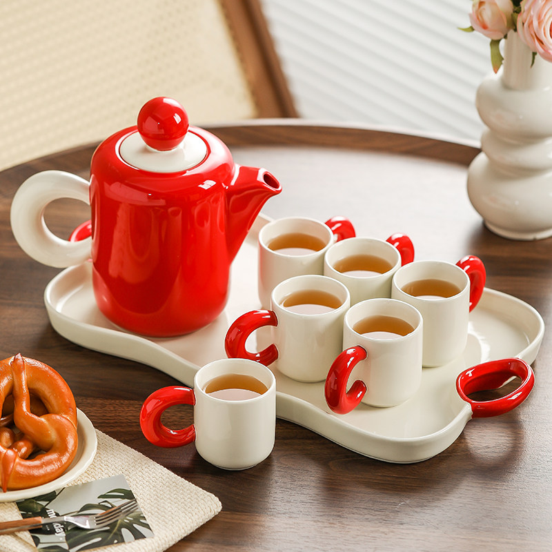 杯子杯具套装乔迁新居送人茶壶茶具礼盒家用茶杯轻奢客厅水杯