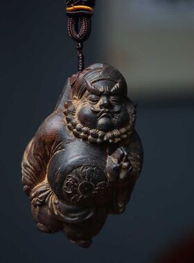 沉香木雕刻钟馗手把件男士把玩件吊坠车挂件实木人物镇宅招财摆件