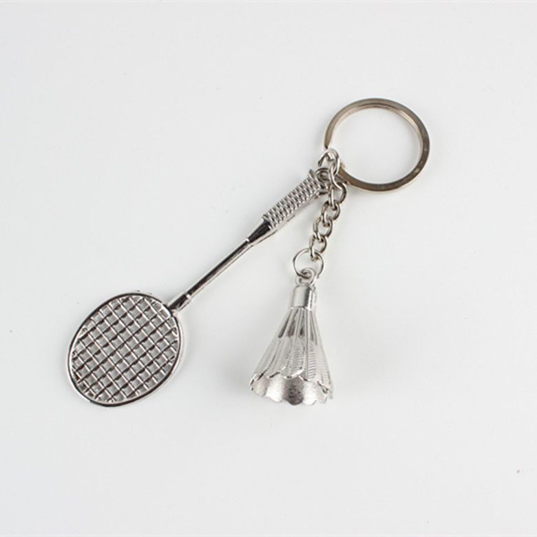 羽毛球钥匙扣 迷你娃娃饰品小挂件 金属合金羽毛球运动礼品纪念品