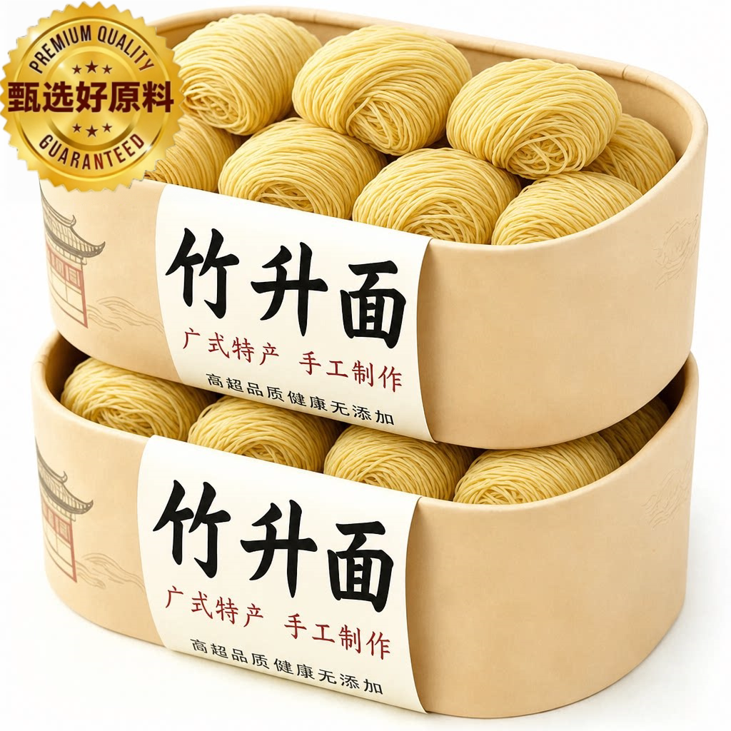 广东老字号竹升面正宗手工云吞面无添加非油炸独立包装官方旗舰店图片