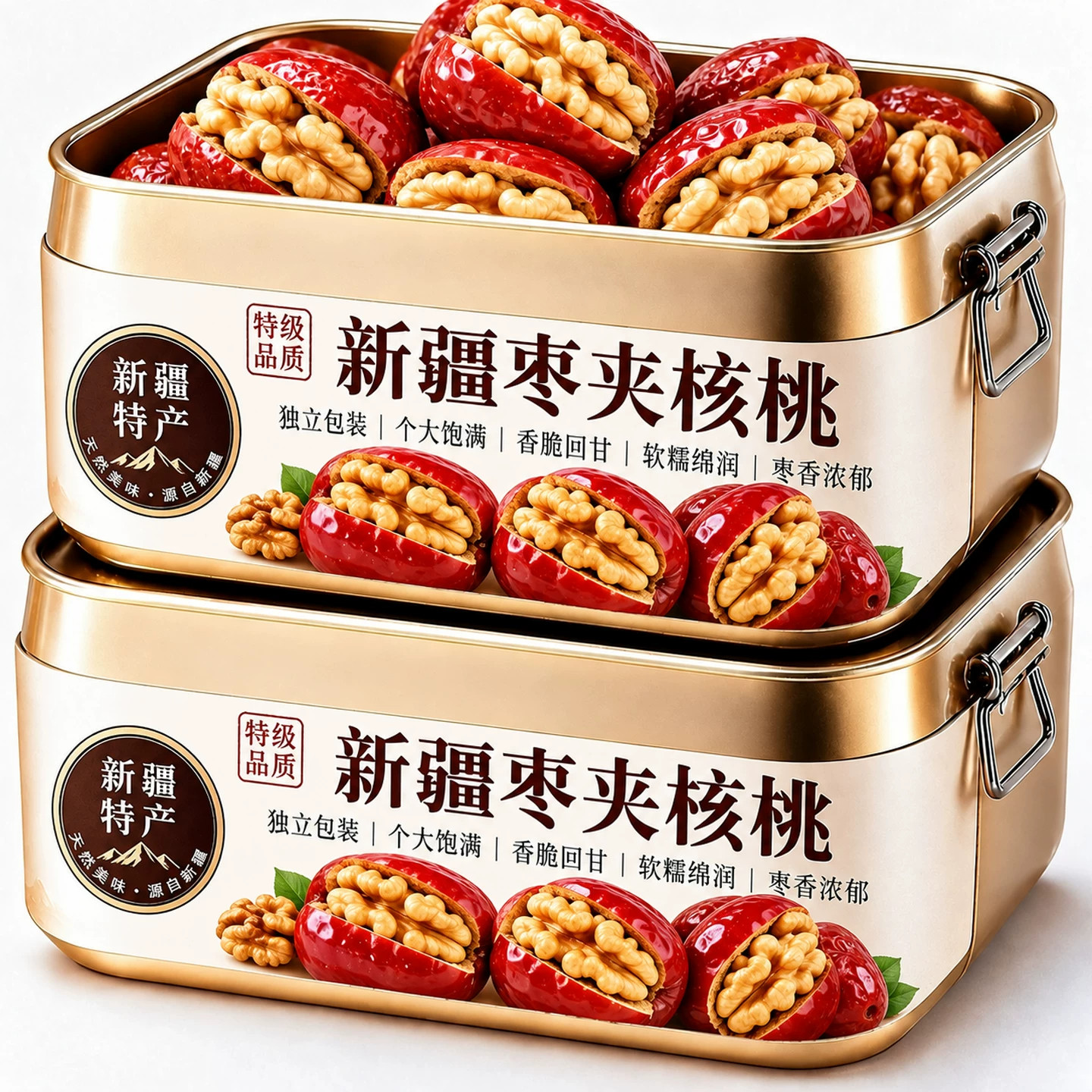 正宗新疆特产枣夹核桃官方旗舰店独立小包装坚果夹心休闲小零食