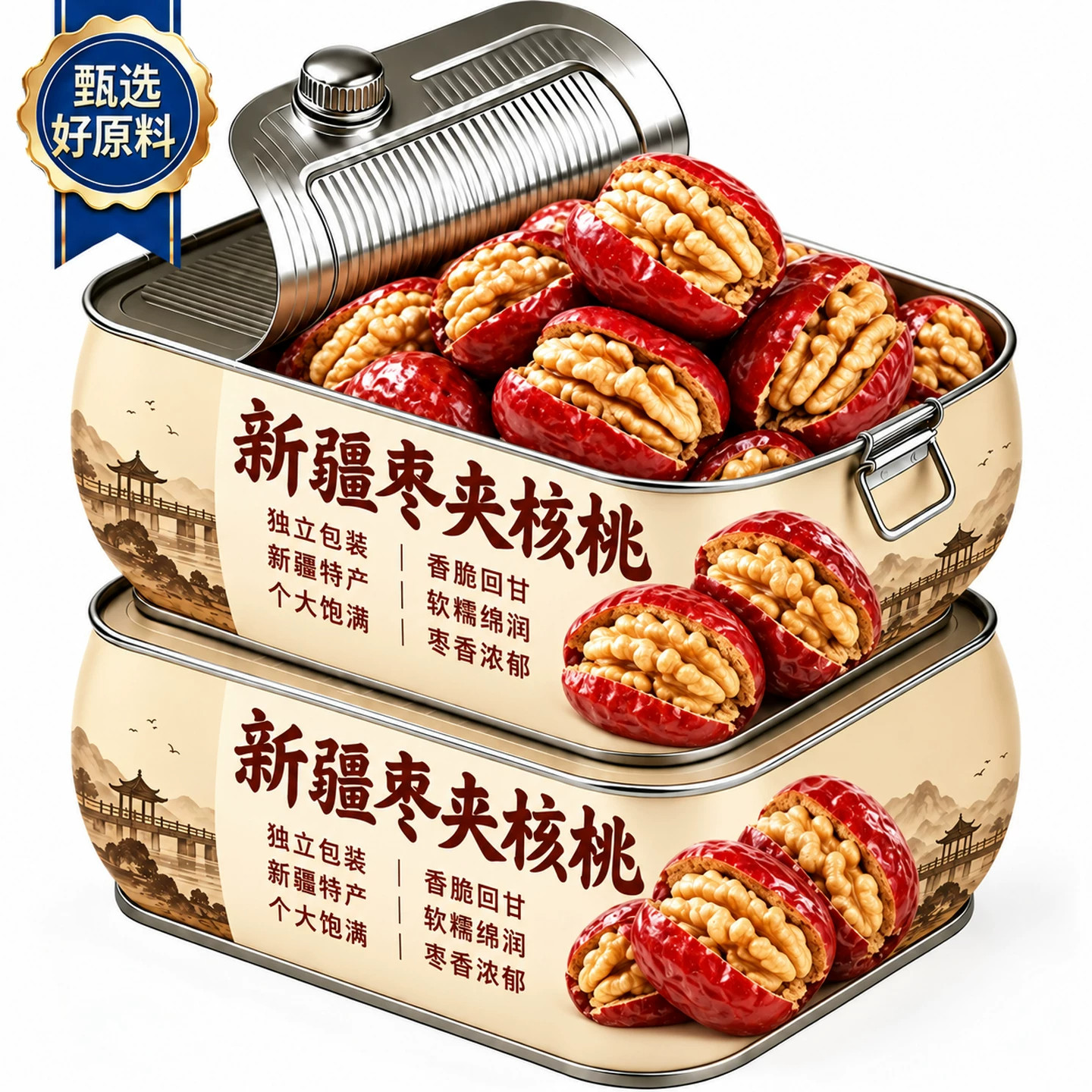 正宗新疆特产枣夹核桃官方旗舰店独立小包装坚果夹心休闲小零食