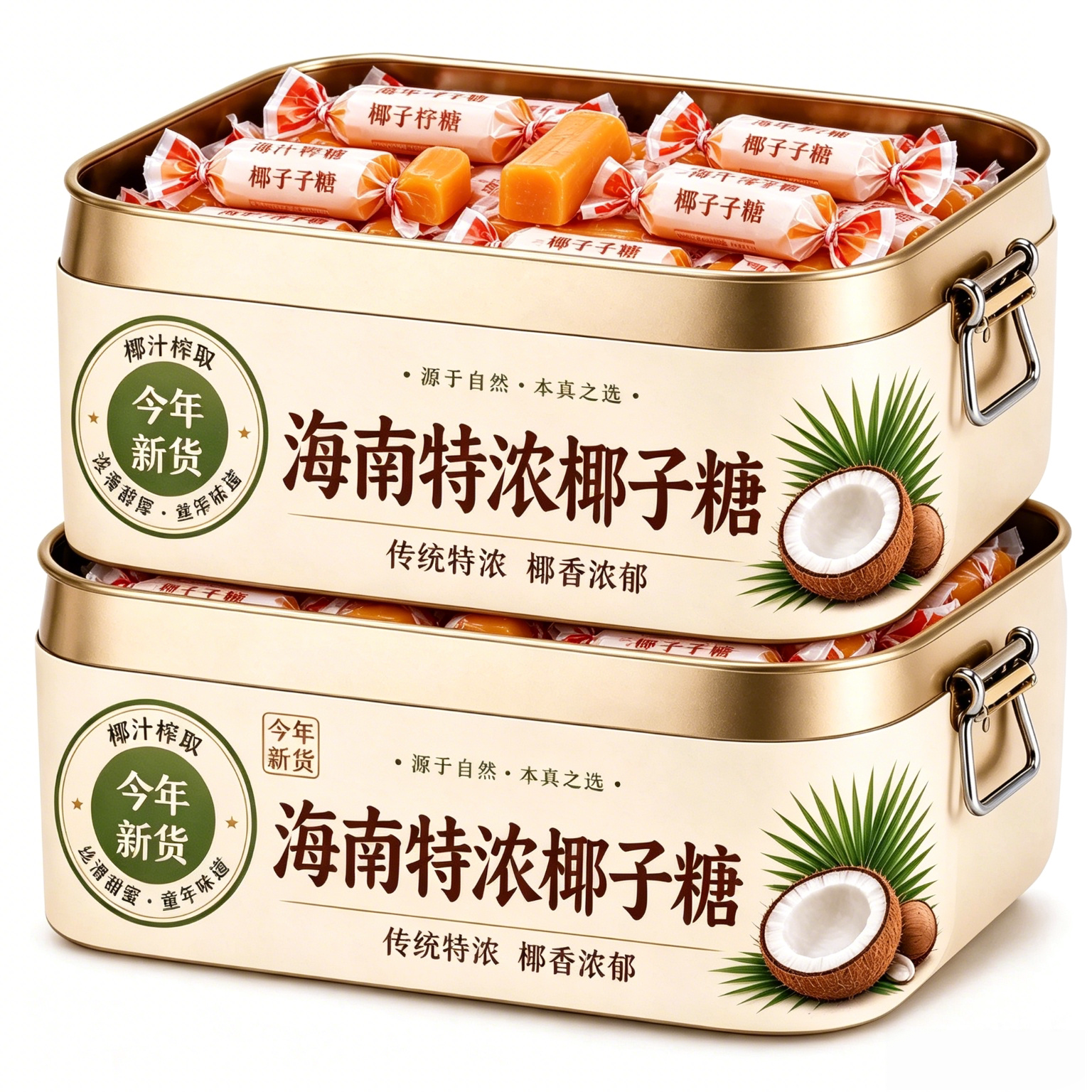 传统特浓椰子糖特制正宗老式硬糖海南特产椰奶糖水果糖果喜糖零食