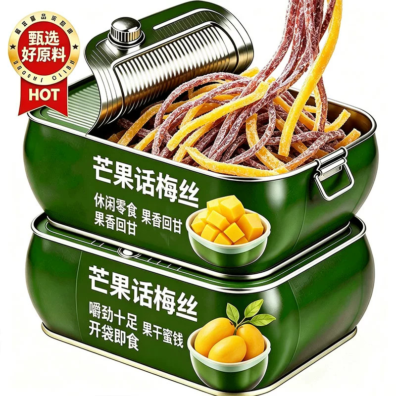 芒果话梅丝酸甜芒果干青梅丝梅条混合果干零食网红零食蜜饯旗舰店