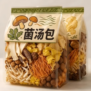 2025新货山珍菌汤包云南干货旗舰店家用无熏松茸竹荪炖鸡煲汤食材
