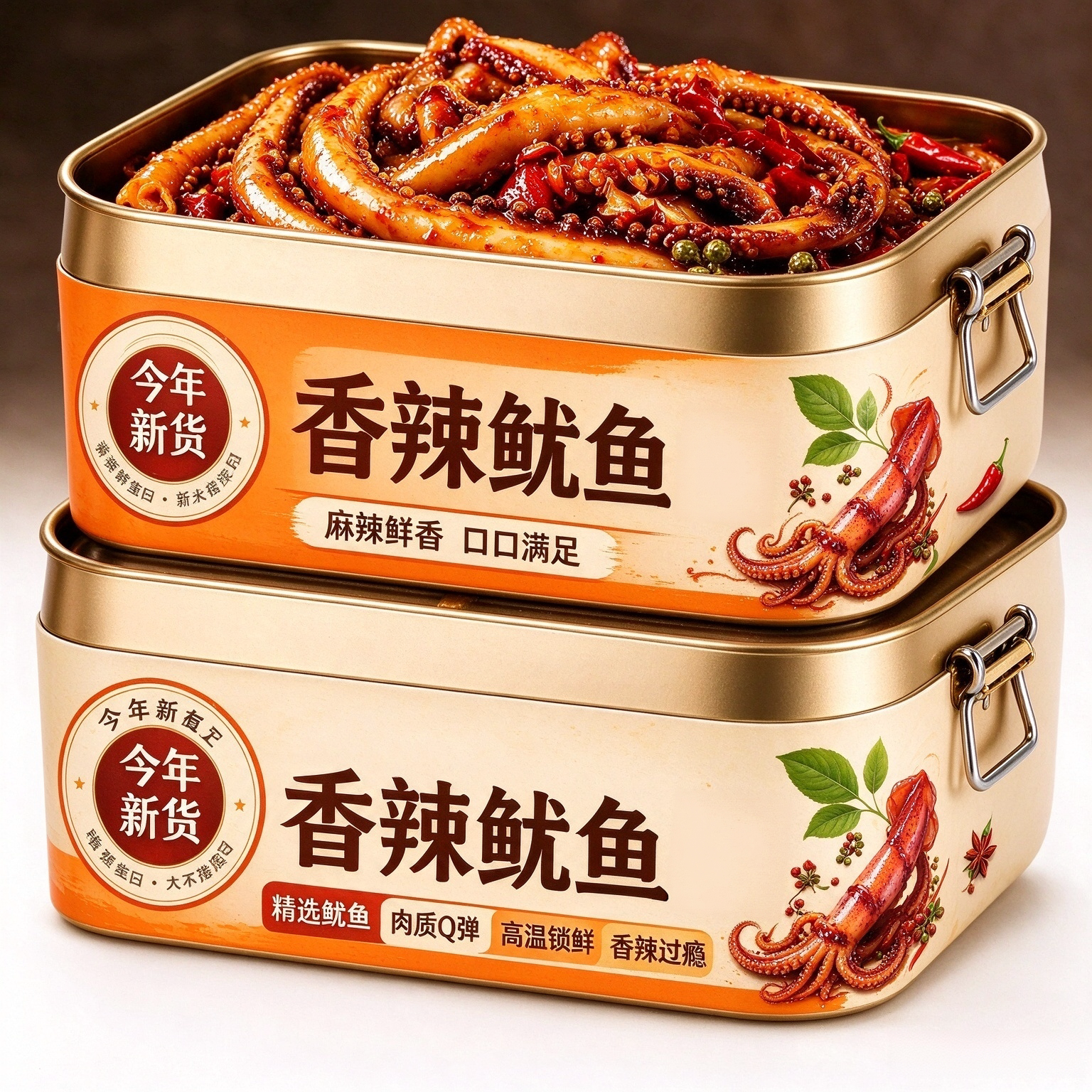 香辣鱿鱼解馋零食铁板鱿鱼好吃的解馋小吃海味休闲鱿鱼须烧烤麻辣