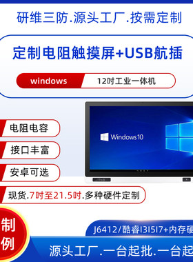 研维三防12英寸嵌入式工业平板电脑电容触摸安卓系统工业触摸屏工控机PLC支持win系统酷睿I3I5I7处理器款
