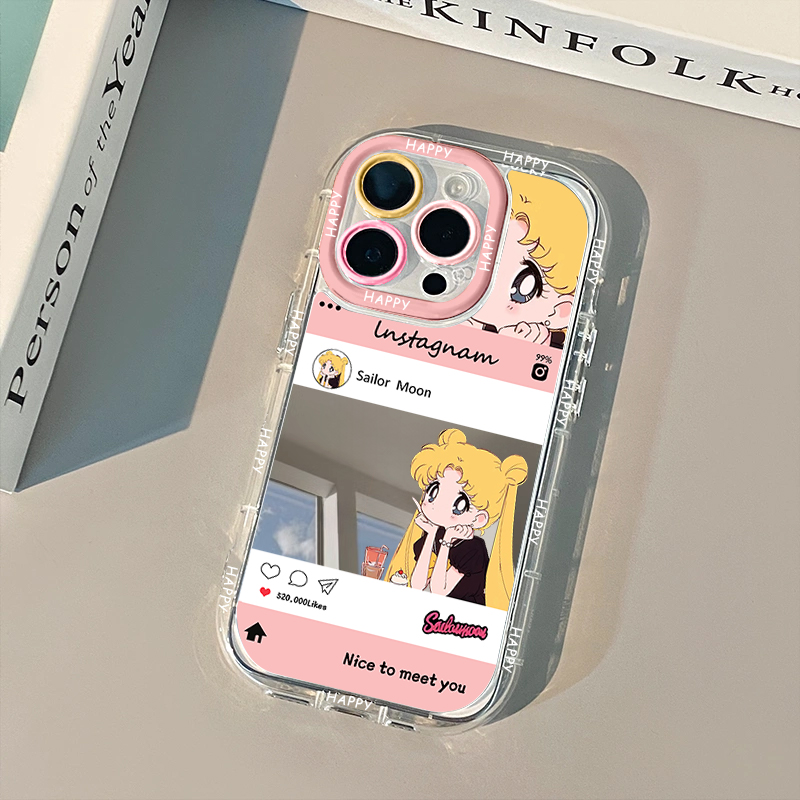 镜面美少女手机壳适用任意机型