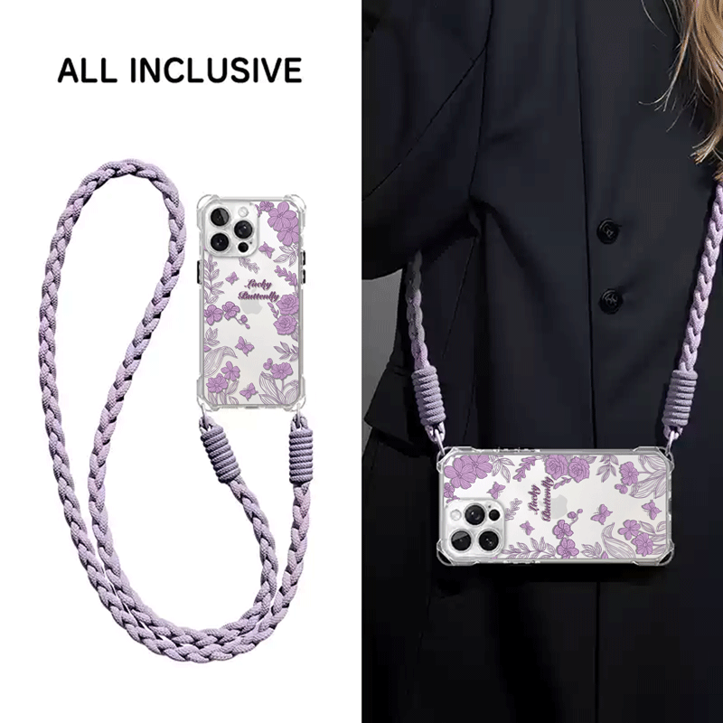 四角防摔挂绳手机壳适用任意型号