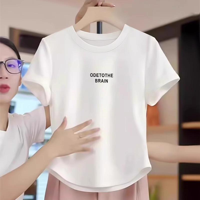 女童装纯棉白色短袖t恤夏季