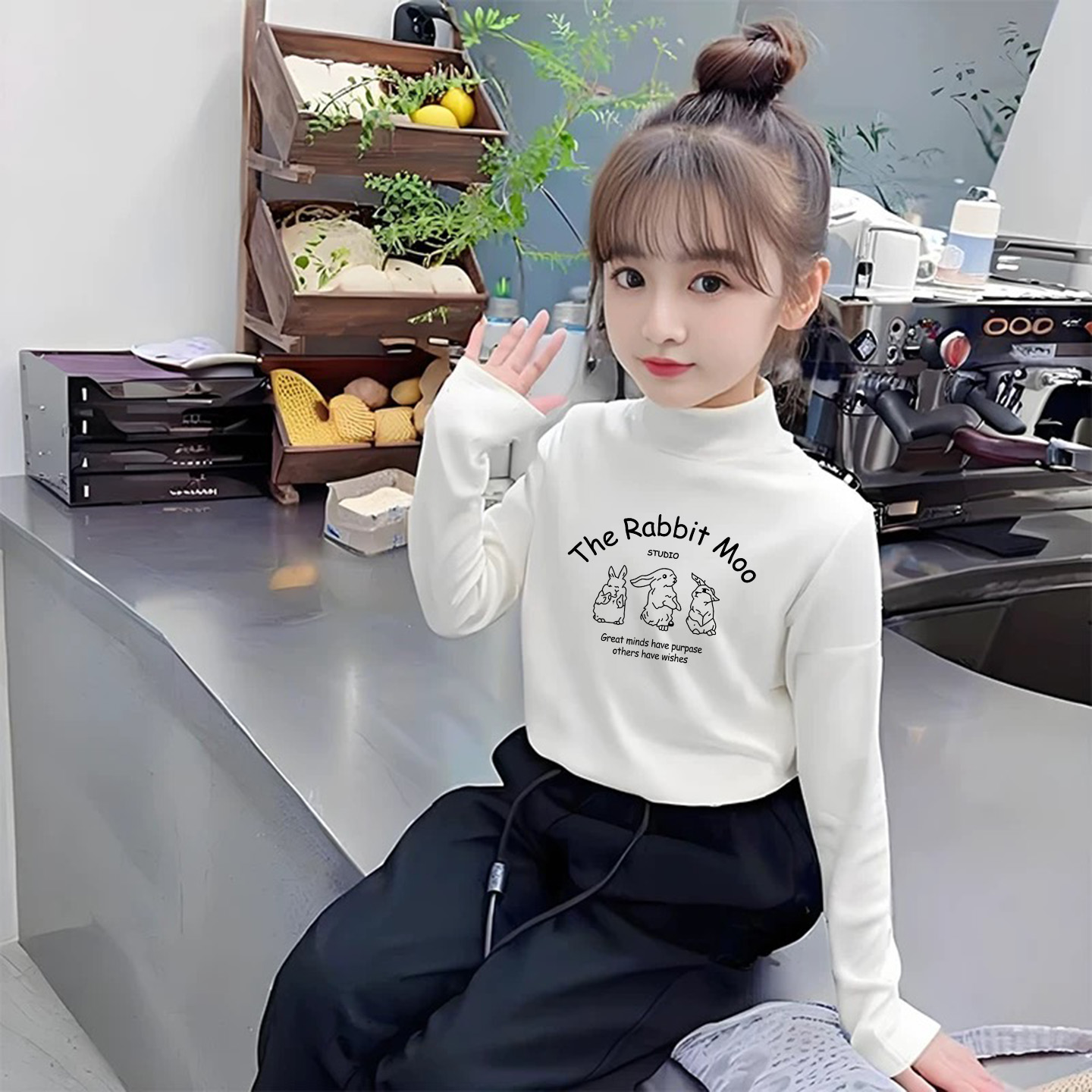 【天猫甄选】女童独特漂亮打底衫