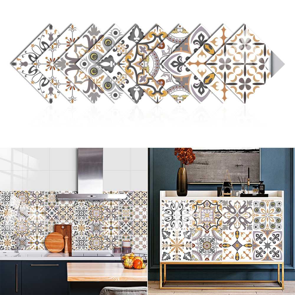 新款直销跨境葡萄牙风格水晶硬片瓷砖贴浴室厨房地板装饰墙贴墙纸