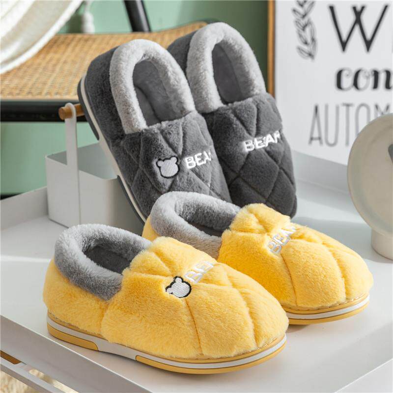 直销新款女士棉拖鞋冬季包跟室内居家居保暖男款加绒家用毛棉鞋女
