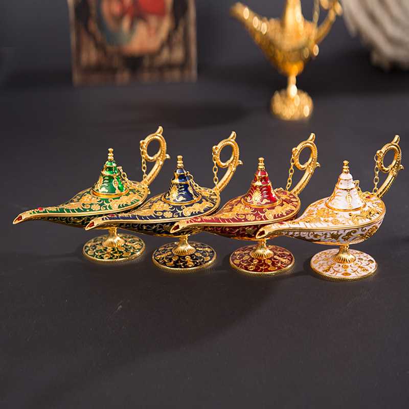 新款直销新款金属工艺品阿拉丁神灯摆件镂空创意复古许愿灯俄罗斯