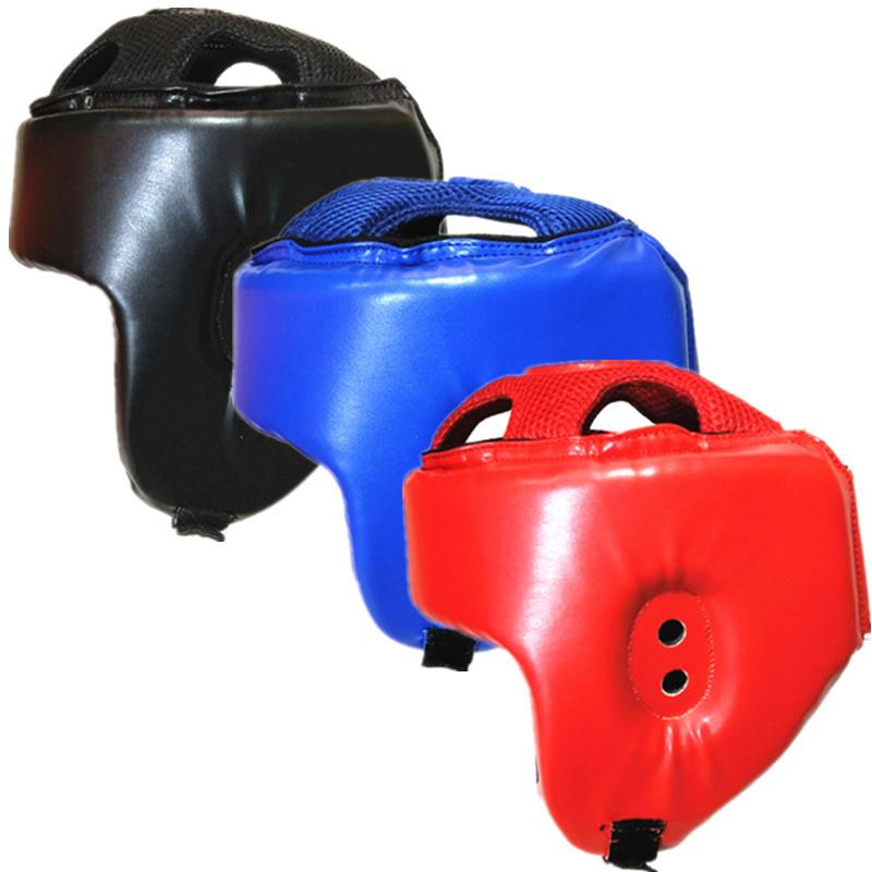直销新款散打护头 拳击可调节头盔 搏击防卫护具跆拳道头部保护面